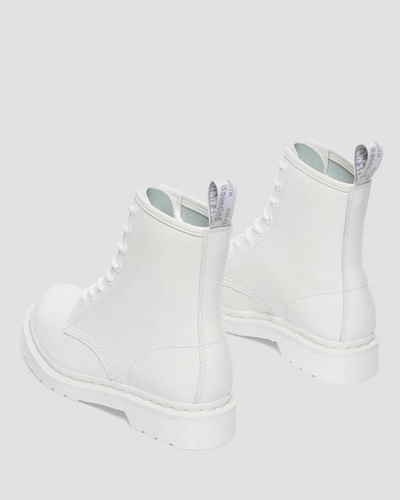 Dr Martens 1460 Mono Lak Læder Snørestøvler Dame Hvide | DK 169MQZ